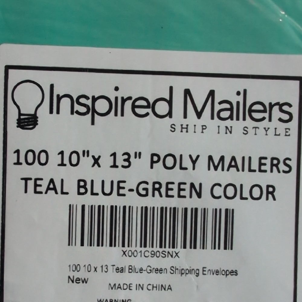 10 x 13 inch Teal Poly Mailers- 100 - Picture 3 of 3